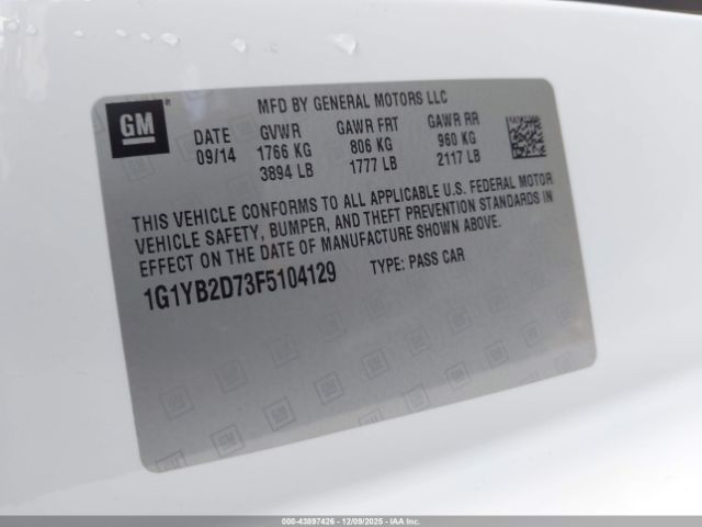 2015 CHEVROLET CORVETTE 1G1YB2D73F5104129 Photo 8