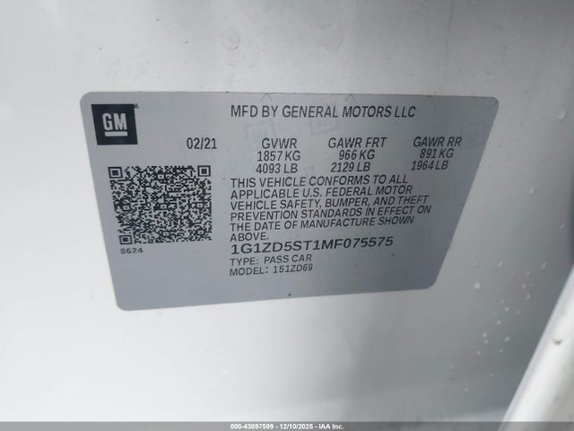 2021 CHEVROLET MALIBU 1G1ZD5ST1MF075575 Photo 8