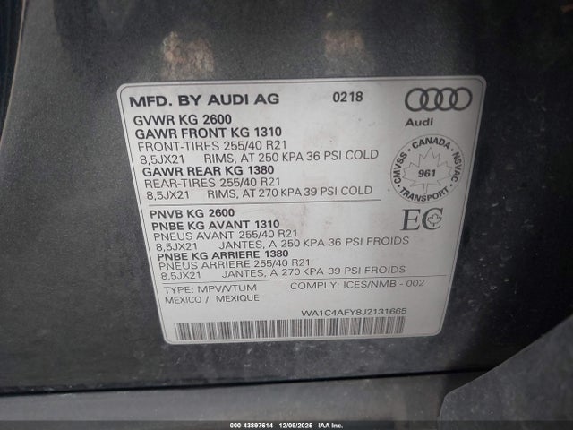 2018 AUDI SQ5 WA1C4AFY8J2131665 Photo 8