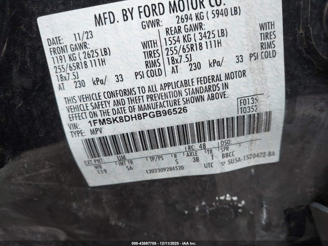 2023 FORD EXPLORER 1FMSK8DH8PGB96526 Photo 8