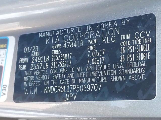 2023 KIA NIRO EV KNDCR3L17P5039707 Photo 8