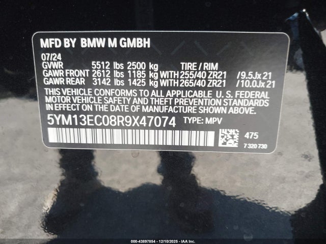 5YM13EC08R9X47074 BMW X3 M