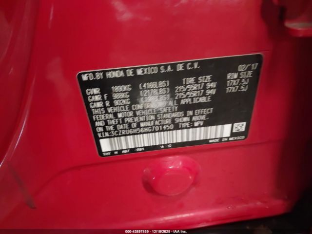 2017 HONDA HR-V 3CZRU6H56HG701450 Photo 8