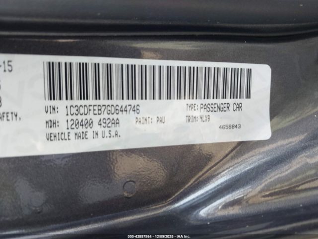 2016 DODGE DART 1C3CDFEB7GD644746 Photo 8
