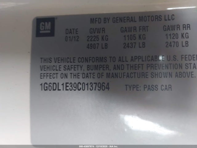 2012 CADILLAC CTS 1G6DL1E39C0137964 Photo 8