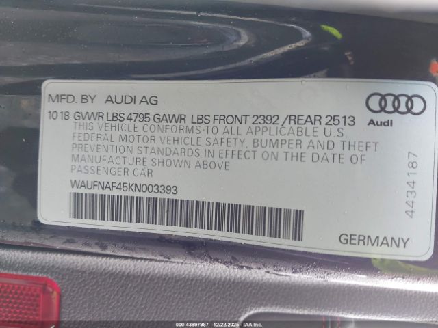 2019 AUDI A4 WAUFNAF45KN003393 Photo 8