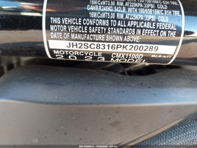 2023 HONDA CMX1100 JH2SC8316PK200289 Photo 9