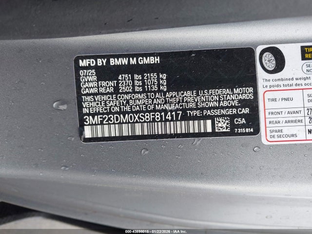 BMW M2 2025 3MF23DM0XS8F81417 Image 9