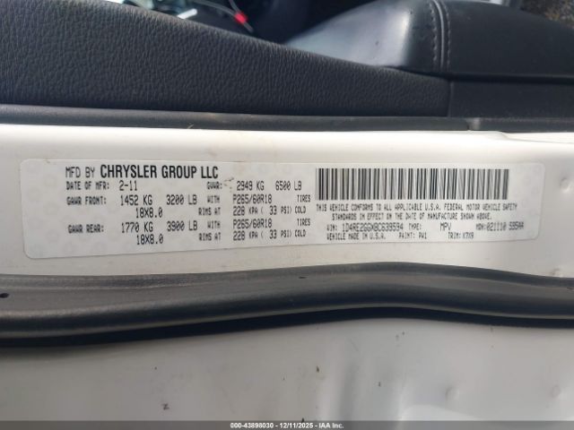 2011 DODGE DURANGO 1D4RE2GGXBC639594 Photo 8