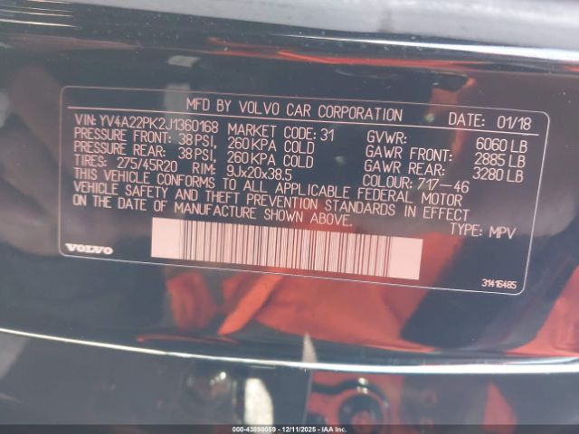 2018 VOLVO XC90 YV4A22PK2J1360168 Photo 8