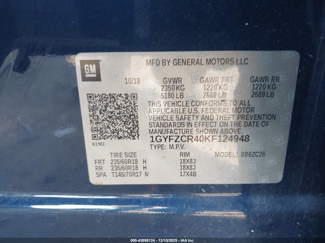2019 CADILLAC XT4 1GYFZCR40KF124948 Photo 8