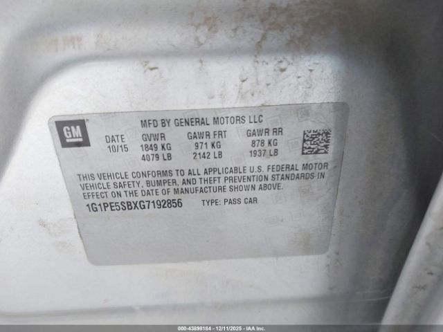 2016 CHEVROLET CRUZE LIMITED 1G1PE5SBXG7192856 Photo 8