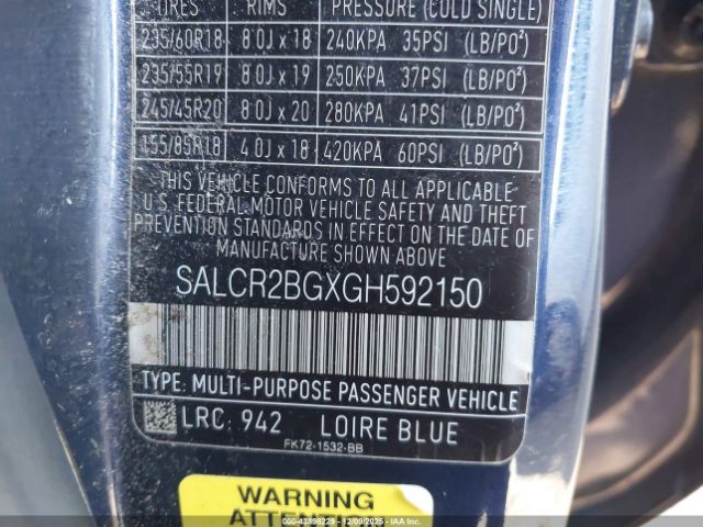 2016 LAND ROVER DISCOVERY SPORT SALCR2BGXGH592150 Photo 8