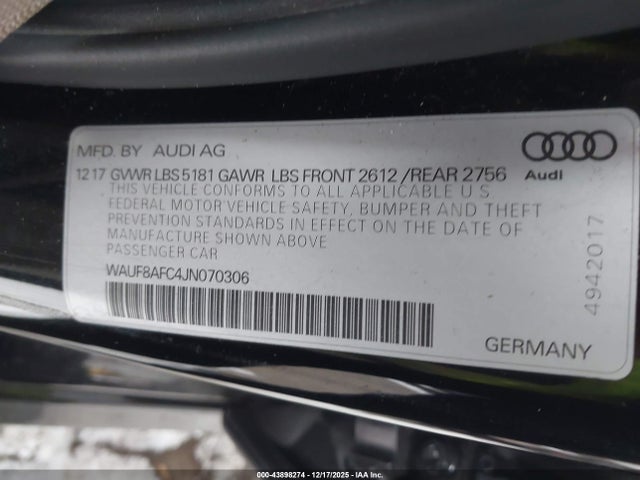 2018 AUDI A6 WAUF8AFC4JN070306 Photo 8