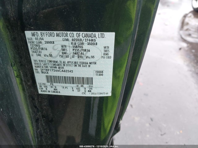 2004 FORD F-150 HERITAGE 2FTRF17244CA62342 Photo 8