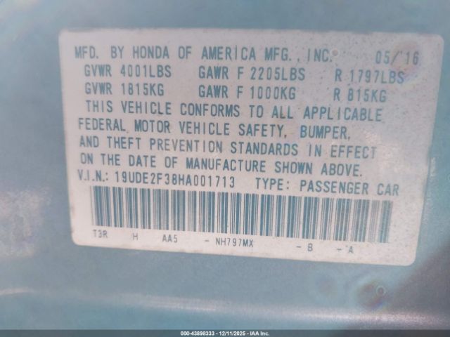 2017 ACURA ILX 19UDE2F38HA001713 Photo 8