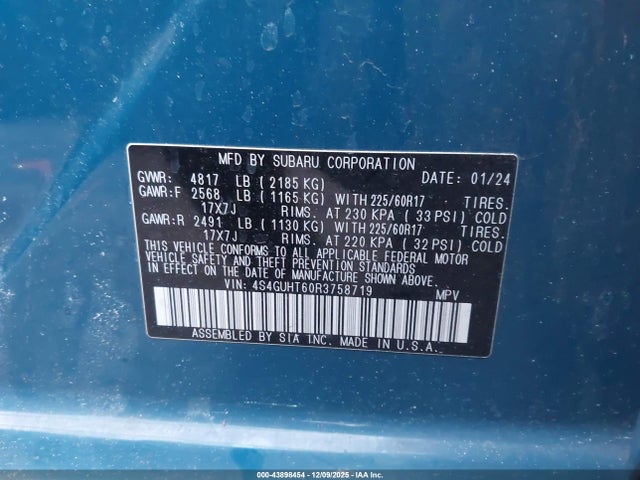 Продажа на аукционе авто 2024 Subaru Crosstrek Wilderness, vin: 4S4GUHT60R3758719, номер лота: 43898454