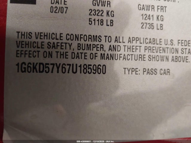 2007 CADILLAC DTS 1G6KD57Y67U185960 Photo 8