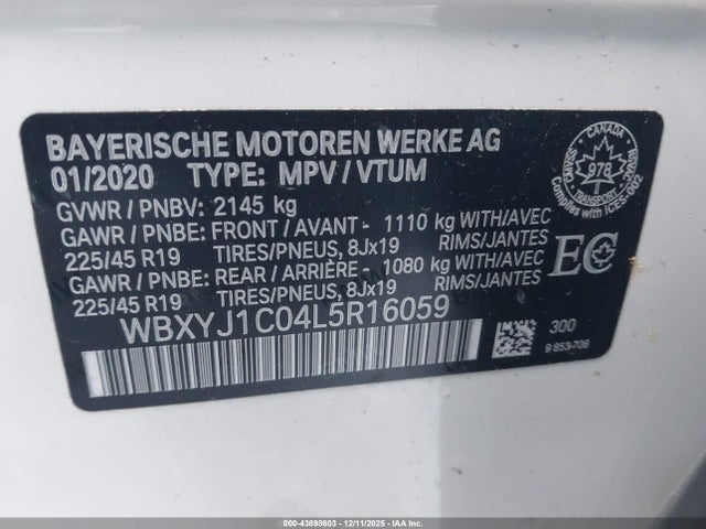 2020 BMW X2 WBXYJ1C04L5R16059 Photo 8