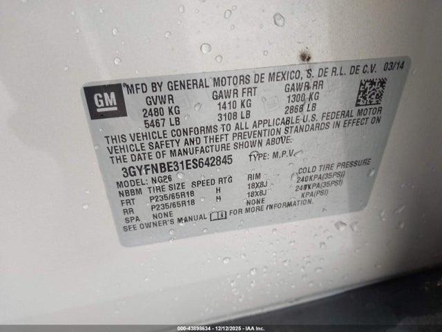 2014 CADILLAC SRX 3GYFNBE31ES642845 Photo 8