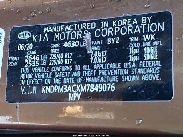 2021 KIA SPORTAGE KNDPM3ACXM7849076 Photo 8