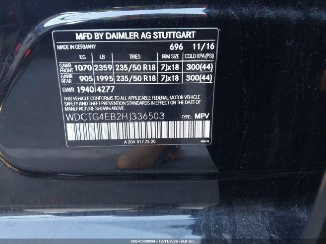 2017 MERCEDES-BENZ GLA 250 WDCTG4EB2HJ336503 Photo 8