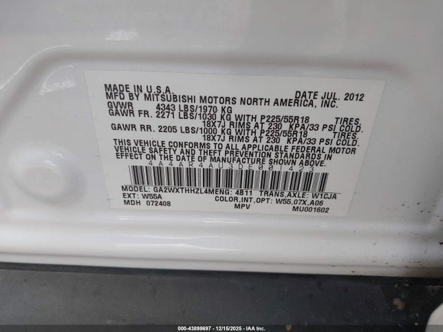 2013 MITSUBISHI OUTLANDER SPORT 4A4AR4AU3DE001423 Photo 8