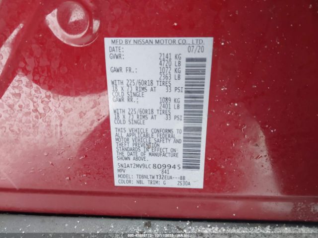 2020 NISSAN ROGUE 5N1AT2MV9LC809945 Photo 8