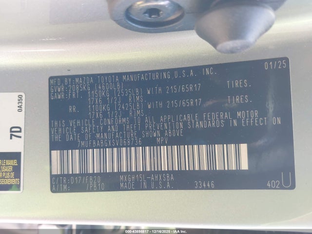 7MUFBABGXSV068736 Toyota Corolla Cross Hybrid Se