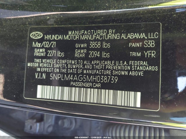 2021 HYUNDAI ELANTRA 5NPLM4AG5MH038739 Photo 8