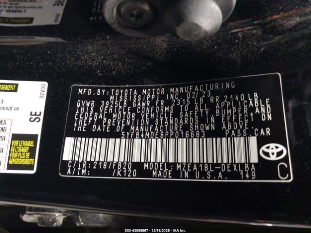 2023 TOYOTA COROLLA 5YFB4MDE8PP016683 Photo 8