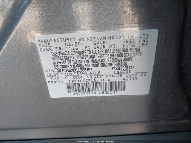 3N1CP5CVXLL506197 Nissan Kicks Sv Xtronic Cvt