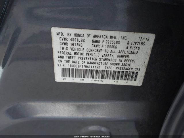 2017 ACURA ILX 19UDE2F37HA011150 Photo 8