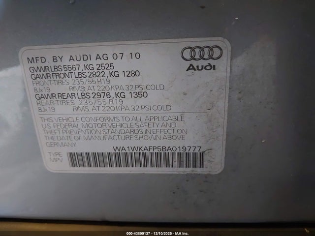 2011 AUDI Q5 WA1WKAFP5BA019777 Photo 8