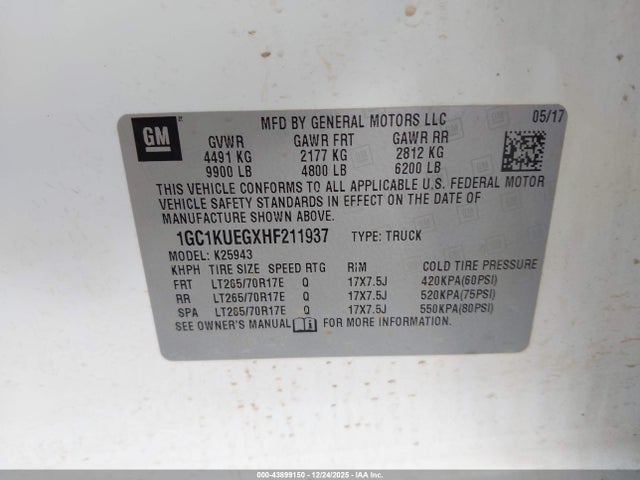 2017 CHEVROLET SILVERADO 2500HD 1GC1KUEGXHF211937 Photo 8