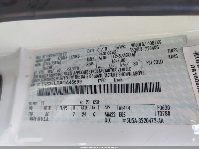 2010 FORD E-250 1FTNS2ELXADA46699 Photo 8