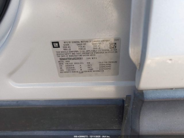 2018 CHEVROLET EQUINOX 2GNAXTEX9J6228361 Photo 8
