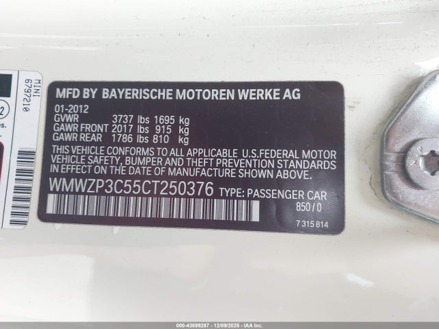 2012 MINI COOPER S WMWZP3C55CT250376 Photo 8