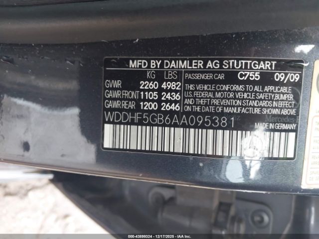 2010 MERCEDES-BENZ E 350 WDDHF5GB6AA095381 Photo 8