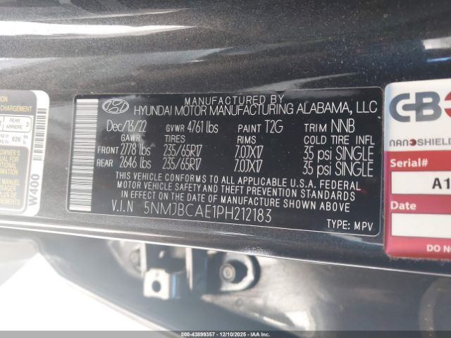 2023 HYUNDAI TUCSON 5NMJBCAE1PH212183 Photo 8