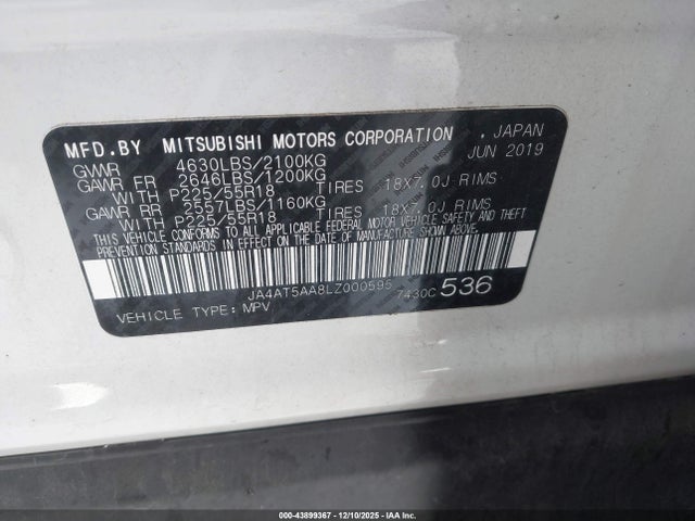 2020 MITSUBISHI ECLIPSE CROSS JA4AT5AA8LZ000595 Photo 8