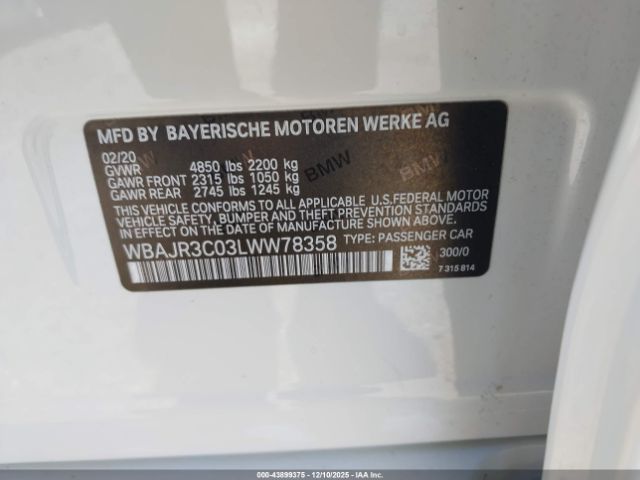 2020 BMW 530I WBAJR3C03LWW78358 Photo 8