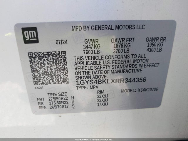 2024 CADILLAC ESCALADE 1GYS4BKLXRR344356 Photo 8