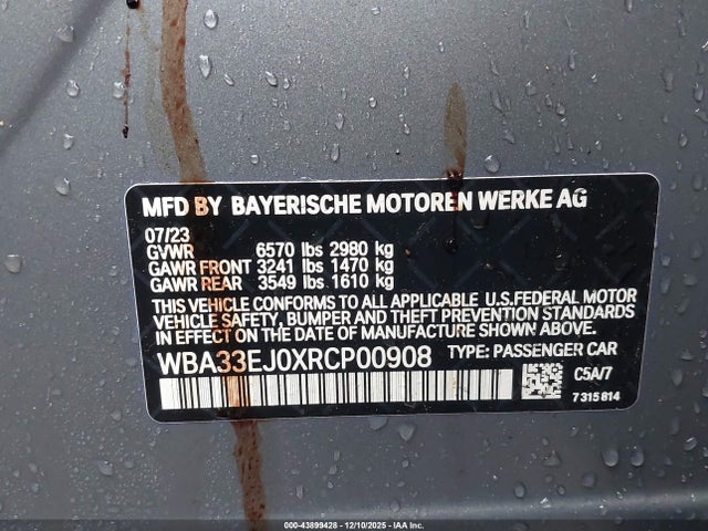 Продаж на аукціоні авто 2024 Bmw 760i Xdrive, vin: WBA33EJ0XRCP00908, номер лоту: 43899428