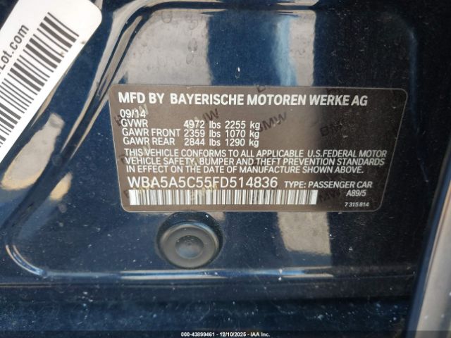 2015 BMW 528I WBA5A5C55FD514836 Photo 8