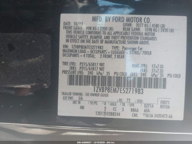 2014 FORD MUSTANG 1ZVBP8EM7E5271983 Photo 8