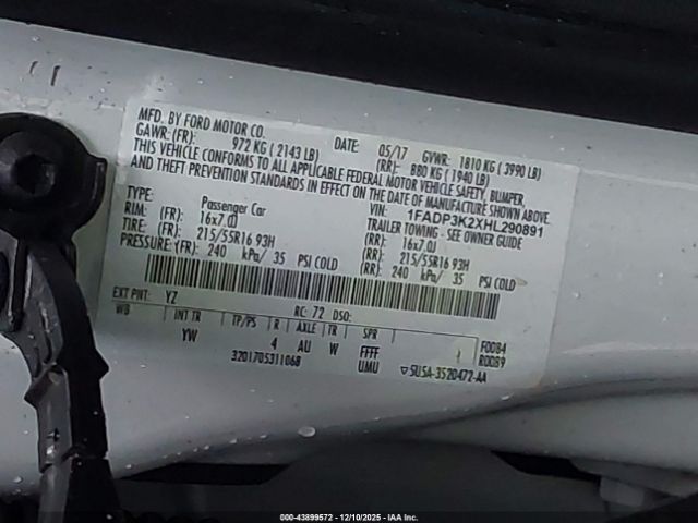 2017 FORD FOCUS 1FADP3K2XHL290891 Photo 8