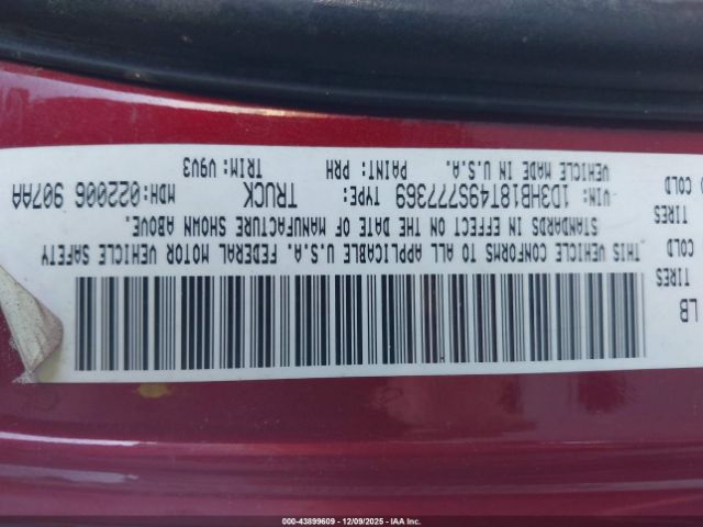 2009 DODGE RAM 1500 1D3HB18T49S777369 Photo 8