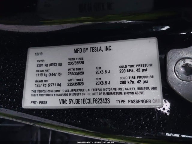 2020 TESLA MODEL 3 5YJ3E1EC3LF623433 Photo 8