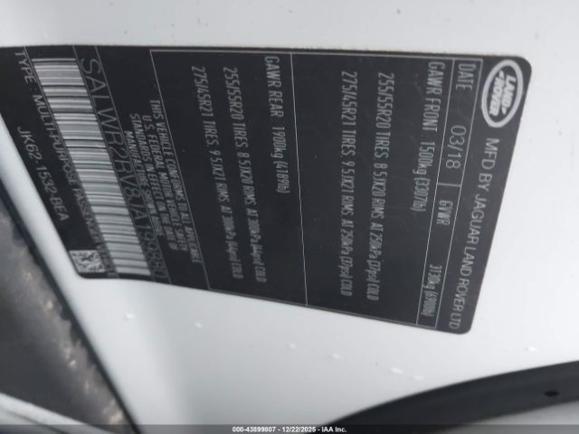 2018 LAND ROVER RANGE ROVER SPORT SALWR2RV8JA199880 Photo 8